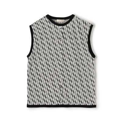 ＜maison TOMORROWLAND＞サーキュラーニットジャカード　ノースリーブプルオーバー