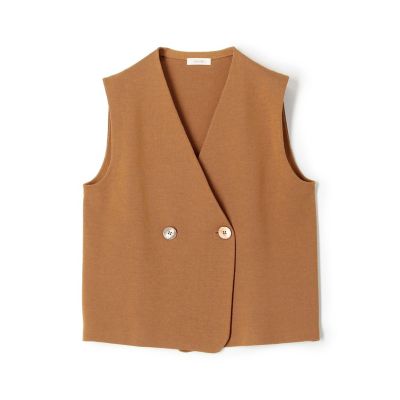 【新品未使用】トゥモローランド　コットンシルクミラノリブ Vネックジレ コットンシルクミラノリブ Vネックジレ | maison TOMORROWLAND