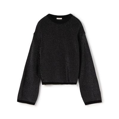 ＜maison TOMORROWLAND＞バイアスラメコールヤーン　ボートネックプルオーバー