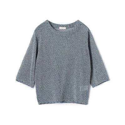 ＜maison TOMORROWLAND＞バイカラーコードヤーン　ハーフスリーブプルオーバー