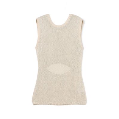 maison TOMORROWLAND/メゾン トゥモローランド バイカラーコードヤーン バックスリットノースリーブプルオーバー