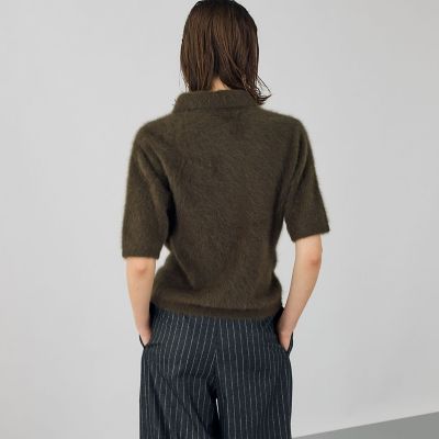 フォックスカシミヤ　シャツカラープルオーバー