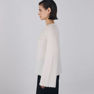 パールレースステッチ ラグランスリーブプルオーバー | maison