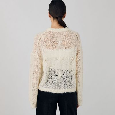 ✨新品タグ付き✨ハンドニットケーブルプルオーバー モヘヤ混 モヘヤノットヤーン ケーブルプルオーバー | maison TOMORROWLAND