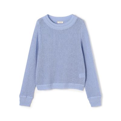 コットンポリエステルコイルヤーン クルーネックプルオーバー