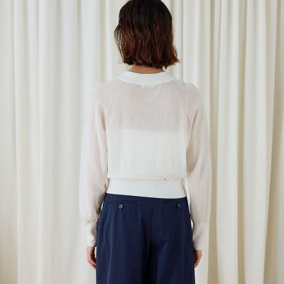 コットンストレッチエアリーニット　ジップアップブルゾン