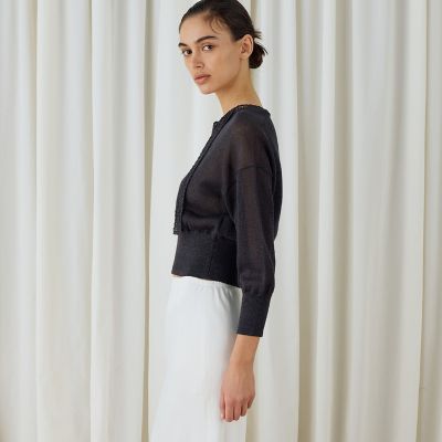 コットンシルクペーパーツイスト Vネックプルオーバー | maison