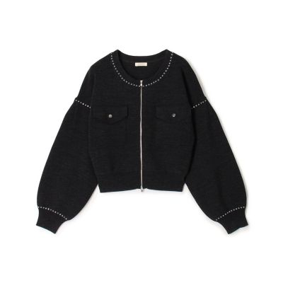 CABaN コットンカシミヤ クルーネックカーディガン　チャコールグレーS CABaN コットンカシミヤ クルーネックプルオーバー