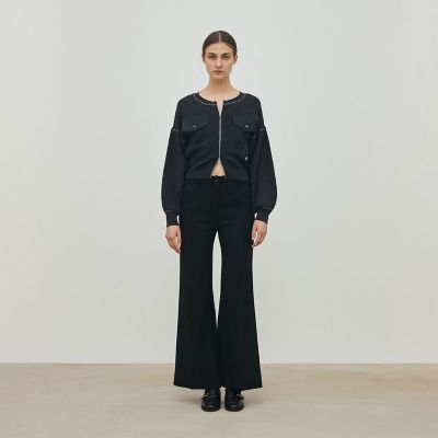 美品✨セオリー　ブルゾン　ジップアップ ボンバー カーディガン ウォッシャブル 予約商品9月下旬以降順次お届け】ハーフカーディガン ジップ