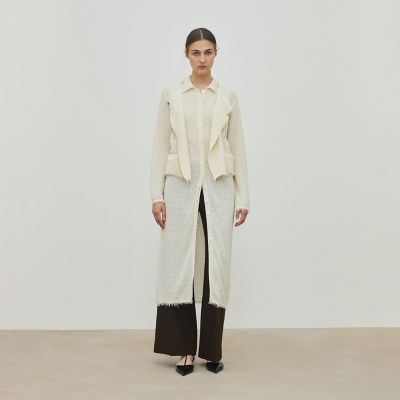 ジャケット・アウター OPEN SESAME CLUB tulle fur blouson 予約商品9月中旬以降順次お届け】カールヤーンニット