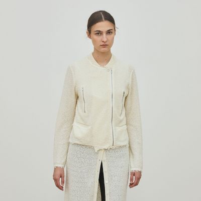 ジャケット・アウター OPEN SESAME CLUB tulle fur blouson セール】WO/NY ボイル ジップアップフーデッドジャケット / WO
