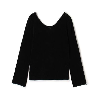 ＜maison TOMORROWLAND＞コットンシェニールヤーン　ラウンドネックプルオーバー