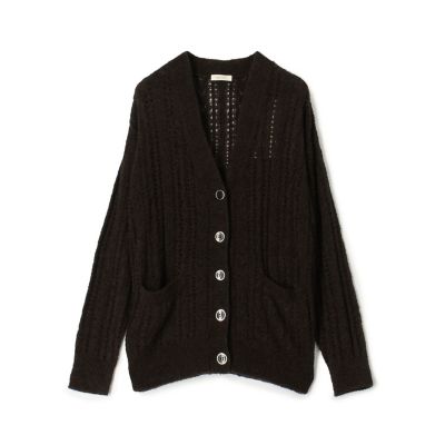 ICE VNECK CARDIGAN 新品未使用 knit-02196 ウエストシェイプニットカーディガン エクリュ モカ