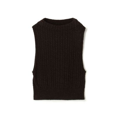 ＜maison TOMORROWLAND＞シルクループヤーン　ケーブルベスト