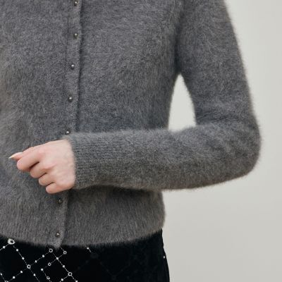新品タグつき　フォックスウールカシミヤカーディガン　ブラウン martinique(マルティニーク)｜FOXカシミアVネックカーディガン