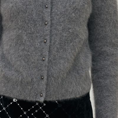 新品タグつき　フォックスウールカシミヤカーディガン　ブラウン martinique(マルティニーク)｜FOXカシミアVネックカーディガン