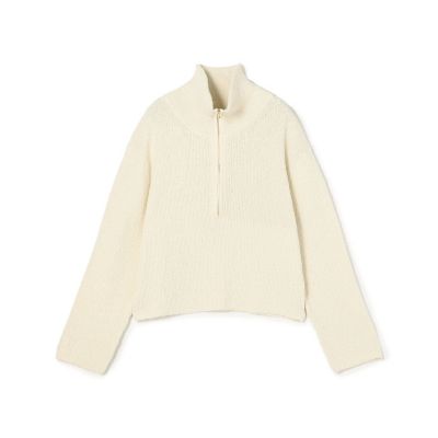 ＜maison TOMORROWLAND＞カールヤーンニット　ハーフジッププルオーバー