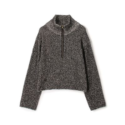 ＜maison TOMORROWLAND＞カード×カールヤーンニット　ハーフジッププルオーバー
