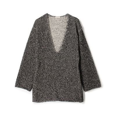 ＜maison TOMORROWLAND＞カード×カールヤーンニット　Ｖネックチュニックプルオーバー
