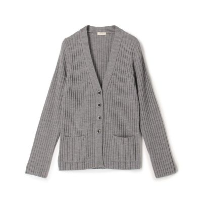 【送料無料】maison TOMORROWLAND/メゾン トゥモローランド ウールリブ Vネックカーディガン 13ライトグレー トップス【三越伊勢丹/公式】