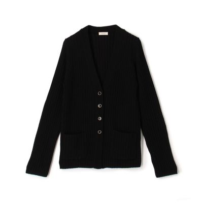 【送料無料】maison TOMORROWLAND/メゾン トゥモローランド ウールリブ Vネックカーディガン 18ブラックケイ トップス【三越伊勢丹/公式】