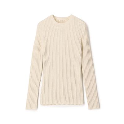【送料無料】maison TOMORROWLAND/メゾン トゥモローランド ウールリブ クルーネックプルオーバー 12ホワイトケイ トップス【三越伊勢丹/公式】