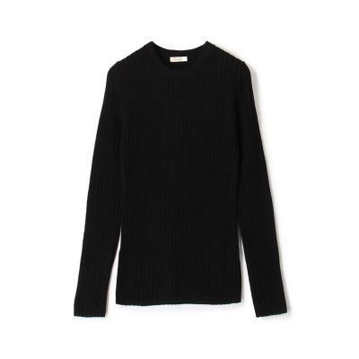 【送料無料】maison TOMORROWLAND/メゾン トゥモローランド ウールリブ クルーネックプルオーバー 18ブラックケイ トップス【三越伊勢丹/公式】