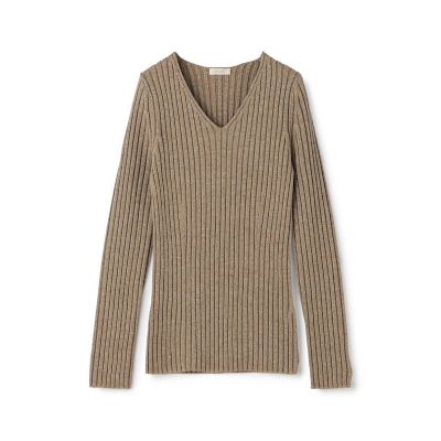 【送料無料】maison TOMORROWLAND/メゾン トゥモローランド ウールリブ Vネックプルオーバー 44ベージュケイ トップス【三越伊勢丹/公式】