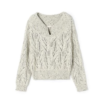 コットンスパンコールムリネ キーネックプルオーバー | maison