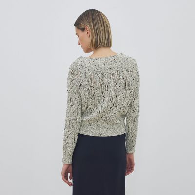 コットンスパンコールムリネ キーネックプルオーバー | maison