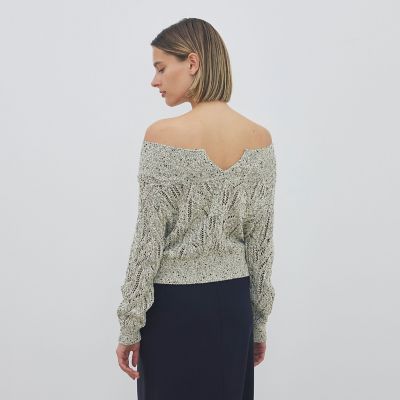 コットンスパンコールムリネ キーネックプルオーバー | maison