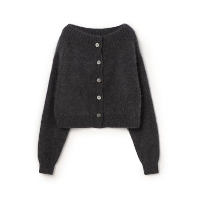 【予約商品１０月下旬以降順次お届け】フォックスカシミヤブレンド　オフショルダーカーディガン