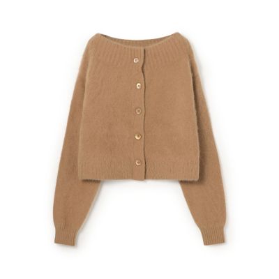 【予約商品１０月下旬以降順次お届け】フォックスカシミヤブレンド　オフショルダーカーディガン