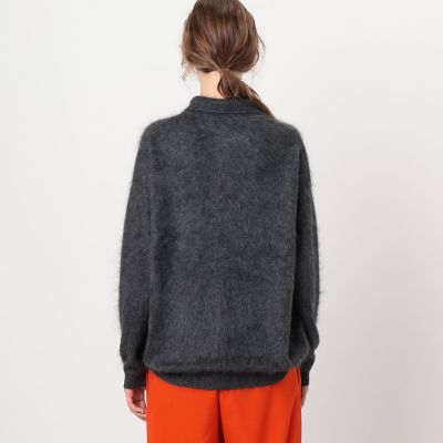 COOHEM カシミヤ シャツ カーディガン ニット 上質 ふわふわ 濃紺 3 店舗限定】カシミヤファーニット シャツカラーカーディガン | maison