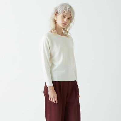 ウール　ボートネックプルオーバー