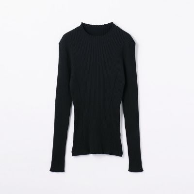 ウールポリエステルリブ　クルーネックプルオーバー