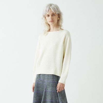 ウールポリエステル　クルーネックプルオーバー