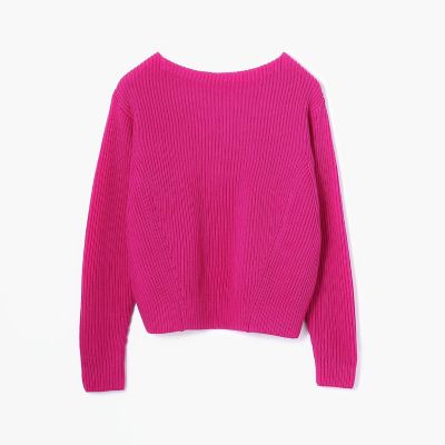 ウールポリエステル　クルーネックプルオーバー