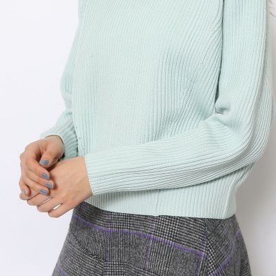 ウールポリエステル　クルーネックプルオーバー