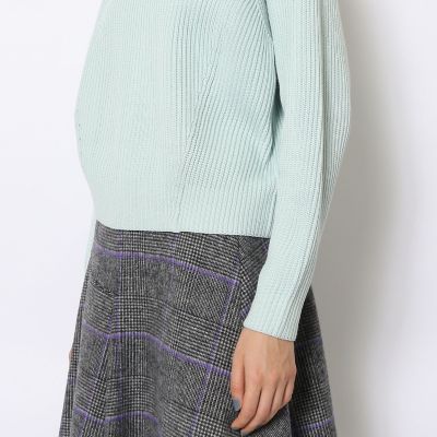 ウールポリエステル　クルーネックプルオーバー