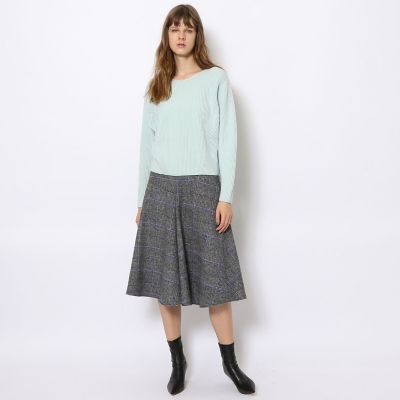 ウールポリエステル　クルーネックプルオーバー