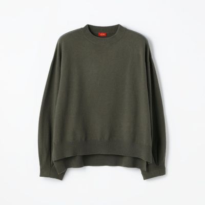 ウールポリエステル　クルーネックプルオーバー