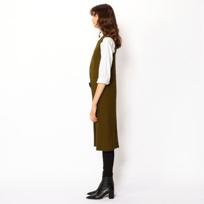 ウールポリエステルリブ　ロングジレ