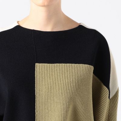 ウールポリエステル　クルーネックプルオーバー