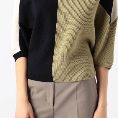 ウールポリエステル　クルーネックプルオーバー