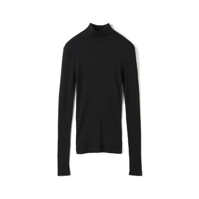 シルクコットンリブ ハイネックプルオーバー | maison
