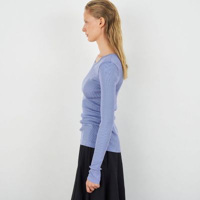 シルクコットンリブ クルーネックプルオーバー | maison TOMORROWLAND