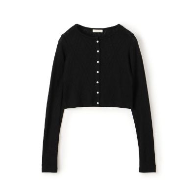 ＜maison TOMORROWLAND＞レーヨンアーガイルチェック　クルーネックカーディガン