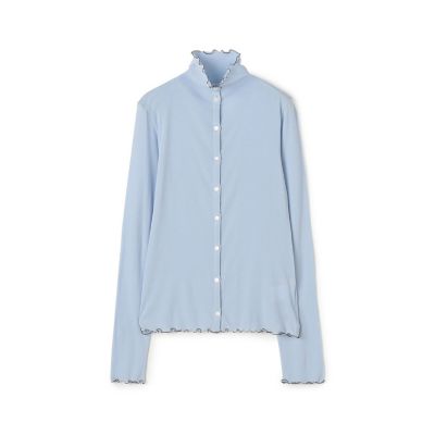 ＜maison TOMORROWLAND＞コットンジャージー　ビルドネックカーディガン