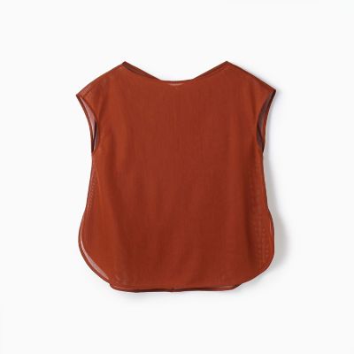 コットンメッシュ　フレンチスリーブプルオーバー